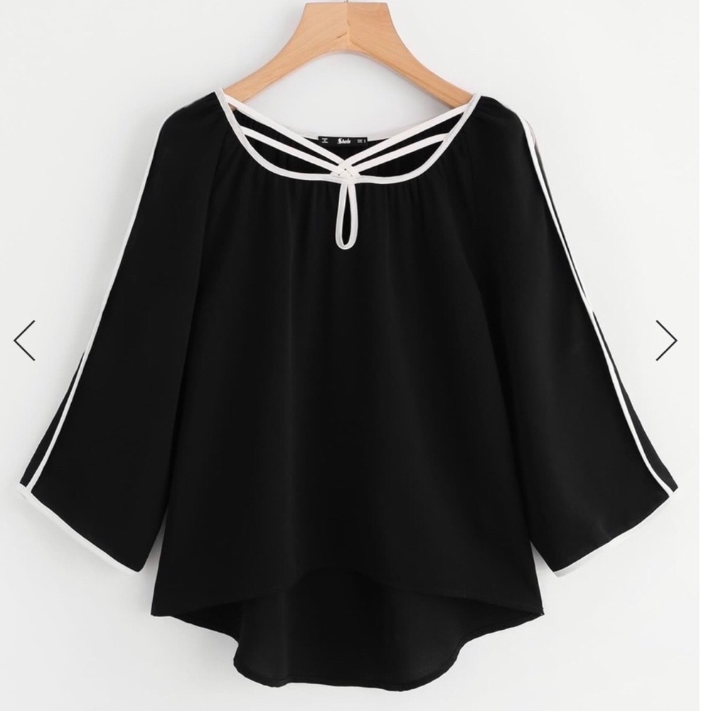 🍋 Keyhole Strappy Neck Blouse, large